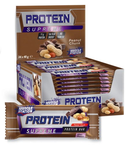 Muscle Station Supreme Protein Bar Çikolata Yer Fıstığı 40 Gr 24 Adet