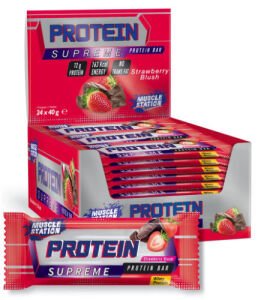 Muscle Station Supreme Protein Bar Çikolata Çilek 40 Gr 24 Adet