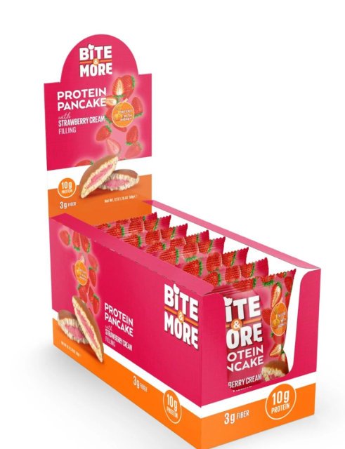 BİTE MORE Çilekli Protein Pankek (50g x12 Adet)