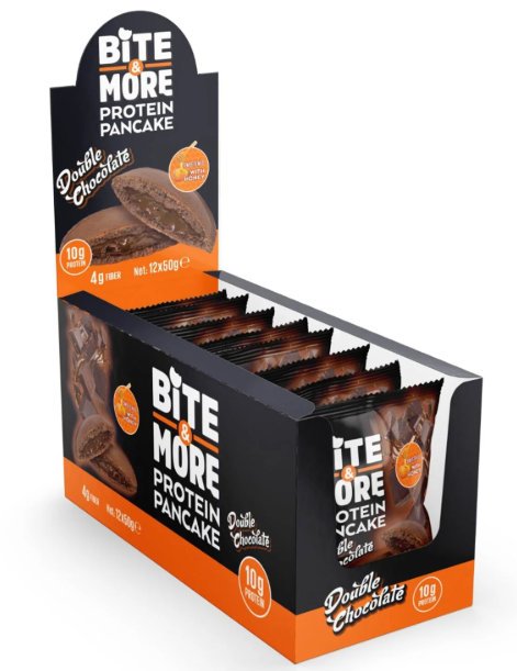BİTE MORE Çift Çikolatalı Kakaolu Protein Pankek (50g x12 Adet)