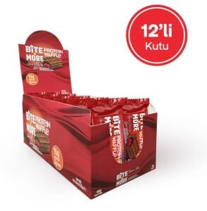 BİTE MORE Protein Waffle - Vişneli (55g x 12 Adet)