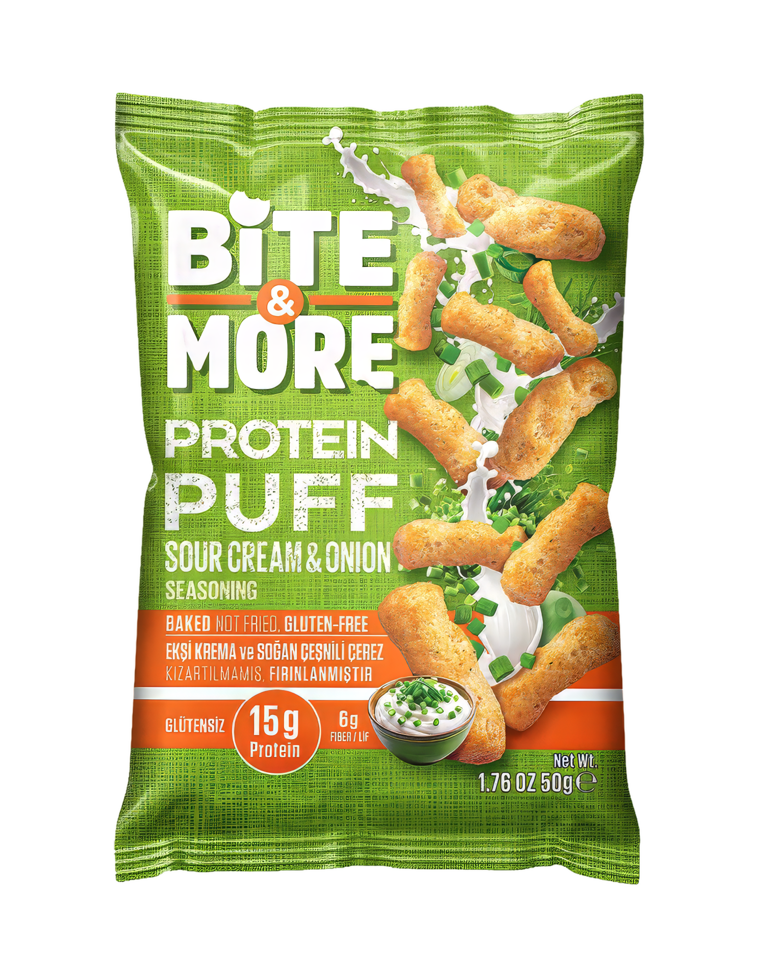 Bite & More  BitEkşi Krema & Soğanlı Vegan Protein Puff (50g)