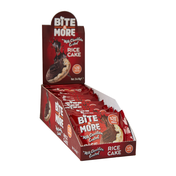 Bite More Proteinli Pirinç Patlağı 18 Gr x 24 Adet Sütlü Çikolata Kaplı