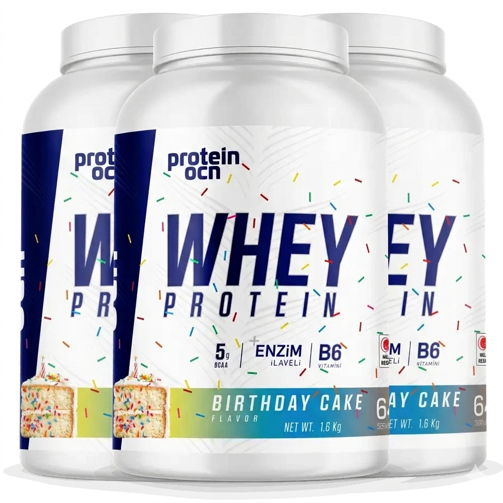 Protein Ocn Whey Protein 1.6kg BİRTHDAY CAKE AROMALI 3 x KUTU