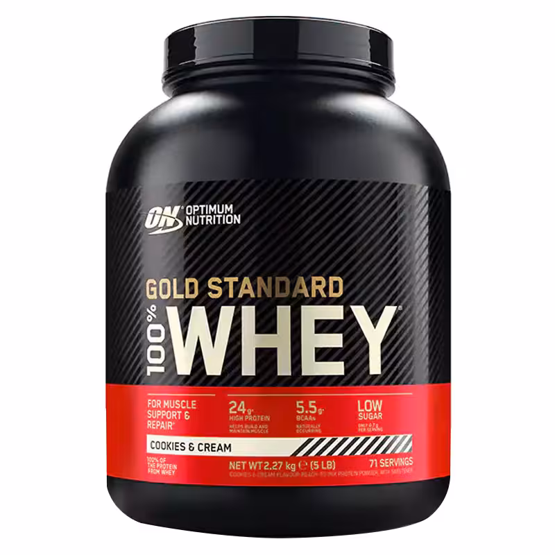 Optimum Gold Standard Whey Protein 2273 gr Cookies Cream Aromalı