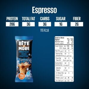 BİTE MORE Espresso Protein Soğuk Kahve (33g x 10 Adet)