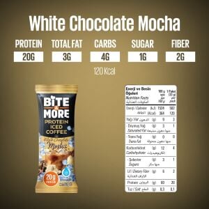 BİTE MORE White Chocolate Mocha Protein Soğuk Kahve (33g x10 Adet)