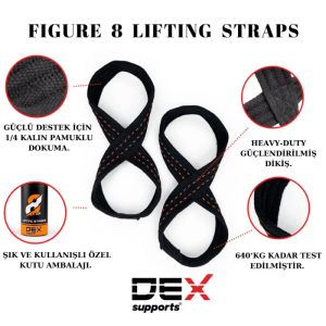 Dex Supports Lasting Energy 8 Loop Lifting Straps