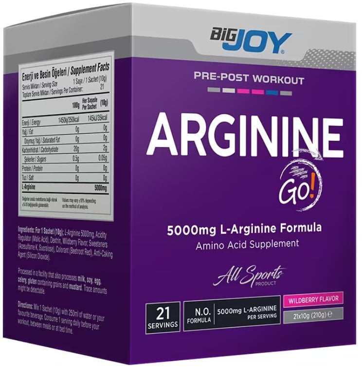 Big Joy Arginine Go! 21 Drink Packets Orman Meyve Aromalı
