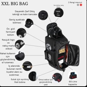 Dex Supports Lasting Energy Spor Çanta XXL BİG BAG GRİ RENK