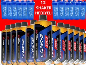 MuscleFix L-Carnitine Thermo 3000mg 1lt 12 Adet + 12 ADET SHAKER